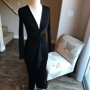 BEBE Black Low Cut Gown size XS
